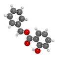 Benzyl salicylate benzyl 4-hydroxybenzoate molecule. Used in cosmetics and perfumes.