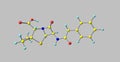 Benzylpenicillin molecular structure isolated on grey