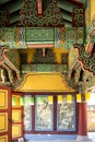 Beomeosa temple entrance. Colorful painted entrance door in Busan, South Korea.temple entrance