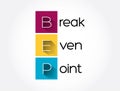 BEP - Break Even Point acronym, business concept background Royalty Free Stock Photo