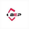 BEP creative minimalist letter logo. BEP unique vector initials alphabet letter logo Royalty Free Stock Photo