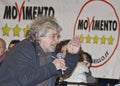 Beppe grillo on stage,movement five stars