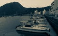 Beppu Harbor with Boats in the evening. Beppu, Oita Prefecture, Japan, Asia
