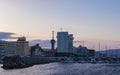 Beppu Harbor and City Skyline in the evening. Beppu, Oita Prefecture, Japan, Asia