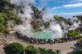 Oita,Kyushu,Japan - October 15, 2018 :Umi Jigoku, natural hot spring, sea hell, blue water and hot Royalty Free Stock Photo