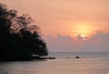 Beqa island soft orange sunset, Fiji Royalty Free Stock Photo