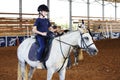 Ber Yakov, Israel - September 21, 2016: Horse riding lessons for kids. Royalty Free Stock Photo