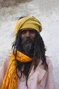 BERA, RAJASTHAN, INDIA, April 2014, Hindu holy man or baba of Bera looking at camera Royalty Free Stock Photo