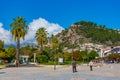 BERAT, ALBANIA, SEPTEMBER 27, 2019: Berat castle viewed from boulevard Republika in Albania