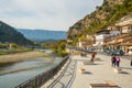 BERAT, ALBANIA: Stone bridge over Osum river at Berat on Albania.