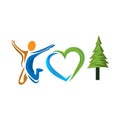 I love tree with people, love and tree icon. Vector Illustration on white background Royalty Free Stock Photo