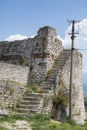 Berat old town and Osum river Holy Trinity Church from Berat Castle in Albania, june 2018