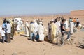 Berber men at the dates fruit market Royalty Free Stock Photo