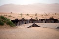 Berber tents among the dunes Royalty Free Stock Photo