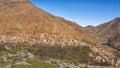 Berber villages surrounding the Kasbah du Toubkal, a unique mountain lodge in Toubkal National Park. Royalty Free Stock Photo