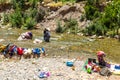 Berber Woman Washing Clothes Royalty Free Stock Photo