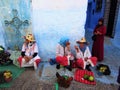 berber women talking in a morocco market