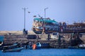 Old, Rusted and Colorful Fishing Boats and Ships in the Somalian Berbera Port