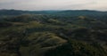 Tilt up over mud volcanoes and lunar looking landscape