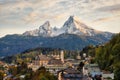 Berchtesgaden in front of Watzmann Mountain in the German Alps Royalty Free Stock Photo