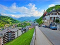 Berchtesgaden town with Watzmann mountain in the background. Nationalpark Berchtesgadener Land Royalty Free Stock Photo