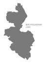 Berchtesgadener Land grey county map of Bavaria Germany