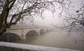 Bercy bridge under snow in paris Royalty Free Stock Photo