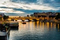 Bercy and pont de Bercy in Paris during blue hour in summer Royalty Free Stock Photo