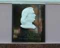 Berdichev, Ukraine. Memorial board about the French writer Honore de Balzac