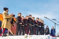 Performance of children`s ensemble. The Town Of Berdsk, Western Siberia