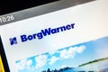 Berdyansk, Ukraine - April 1, 2019: BorgWarner website homepage. BorgWarner logo visible on the phone screen.