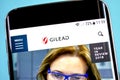 Berdyansk, Ukraine - 4 June 2019: Gilead Sciences website homepage. Gilead Sciences logo visible on the phone screen, Illustrative