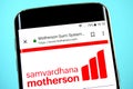 Berdyansk, Ukraine - 1 June 2019: Motherson Sumi Systems website homepage. Motherson Sumi Systems logo visible on the phone screen