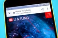 Berdyansk, Ukraine - 10 May 2019: Illustrative Editorial of Li and Fung website homepage. Li and Fung logo visible on the phone