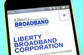 Berdyansk, Ukraine - 12 May 2019: Illustrative Editorial of Liberty Broadband website homepage. Liberty Broadband logo visible on