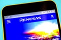 Berdyansk, Ukraine - 3 May 2019: Illustrative Editorial of Renesas Electronics website homepage. Renesas Electronics logo visible