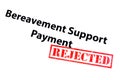Bereavement Support Payment REJECTED Royalty Free Stock Photo