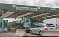 Cars on customs checkpoint of Hungarian border in Beregsurany, Hungary