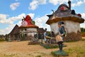 Berendeyevo, Moscow region, Russia, 26 July 2014, summer landscape with fairy tale characters. Park beside the road.