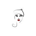 Beret hat, girl icon. Element of beautiful girl in a hat icon for mobile concept and web apps. Thin lin Beret hat, girl icon can b