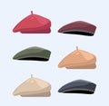 Beret icons vector set Royalty Free Stock Photo