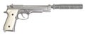 Beretta M9 long gun with silencer on white