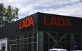 Berezniki,Russia-July 10 : sign Official dealership of Lada. Lada is a Russian automobile manufacturer