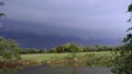 Indian paddy field berfore rain happens