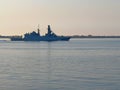 Bergamini class Missile frigate Federico Martinengo passing through the Strait of Messina