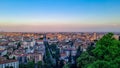 Bergamo - Aerial view of historic medieval walled city of Bergamo seen from CittË Alta (Upper Town), Italy