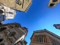 Bergamo - Bottom up view of Colleoni Chapel (Cappella Colleoni) and Basilica of St. Mary Major, Italy Royalty Free Stock Photo