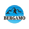 Bergamo, City sign on white, vector illustration