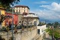 BERGAMO, ITALY - APRIL 2022: Funicolare S.Vigilio, funicular railway connecting Bergamo\'s Upper City to the San Vigilio Royalty Free Stock Photo