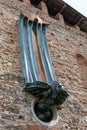 Italy, Bergamo, the church with bronze sculpture representing the descent of the Holy Spirit which overlooks the square.